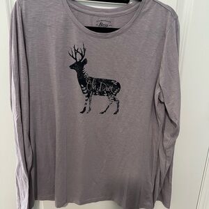 G H Bass & Co Light Purple Graphic Long Sleeve Shirt